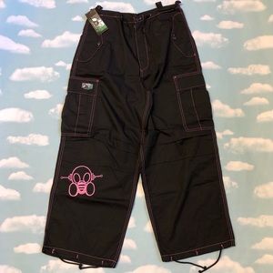 NWT Ghast Black and Pink Rave Pants